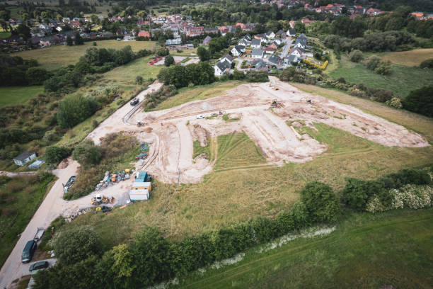 a new residential area is being developed next to an existing one