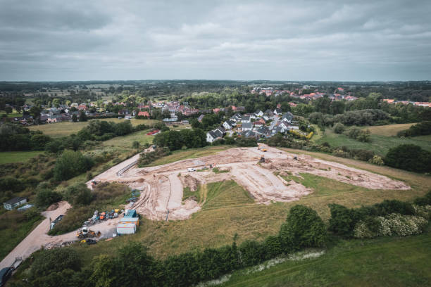 istock a new residential area is being developed next to an existing one 2155927847
