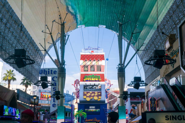 Las Vegas or sin city is famous with gamble activities and fancies hotels. Visitors can see many miniatures of famous tourist destinations or architectures like Venice as Venetian, Caesars. Las Vegas strip or road in center is always busy