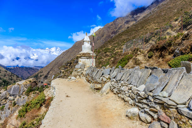 istock Stupa with Buddha eyes in Nepal 2155936398