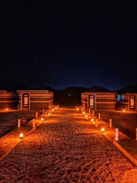 Candlelit Pathway in Wadi Rum, Jordan