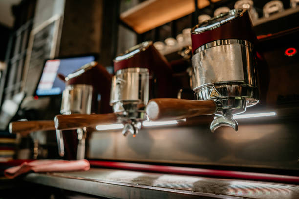 professional espresso machine in cafe
