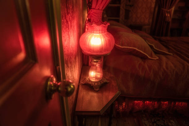 istock Bordello bedside dramatic red oil lamp 2155942452