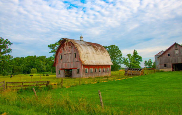 istock Old Weathered Red Barn- Howard County, Indiana 2155949808