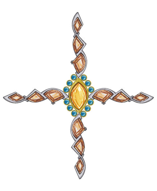 istock Modern art fancy gem cross jewelry design. 2155959858