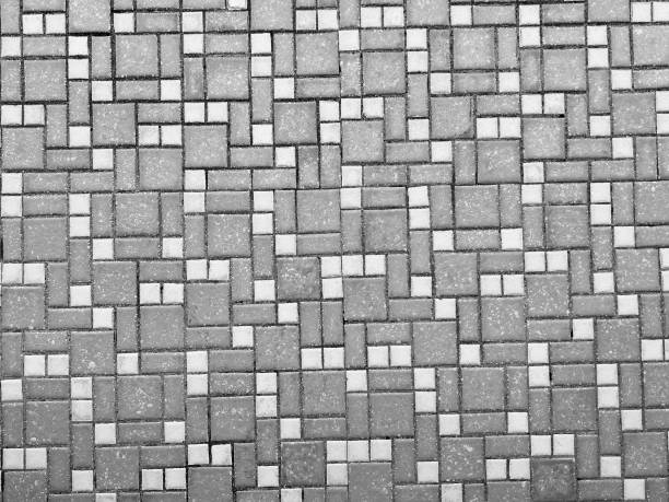 Old floor alternating white gray isolated