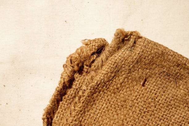 Closeup view of gunny sack texture. Textured background