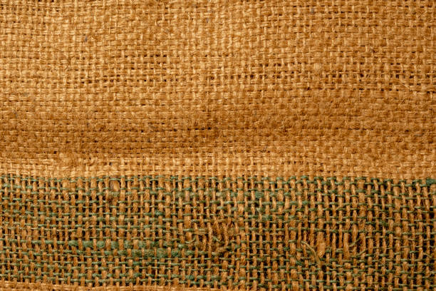 Closeup view of gunny sack texture. Textured background