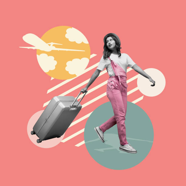 istock Woman with suitcase ready for adventure 2155963643