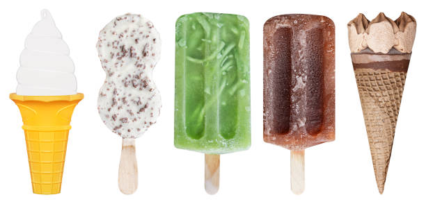 istock Collection set ice cream isolated on white background with clipping path 2155970526
