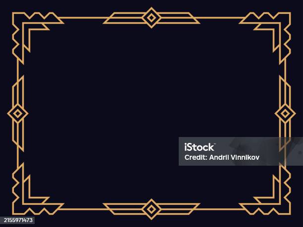 Frameborder Gabus Art Deco Frame Vintage Linear Border Design A Template For Invitations ...