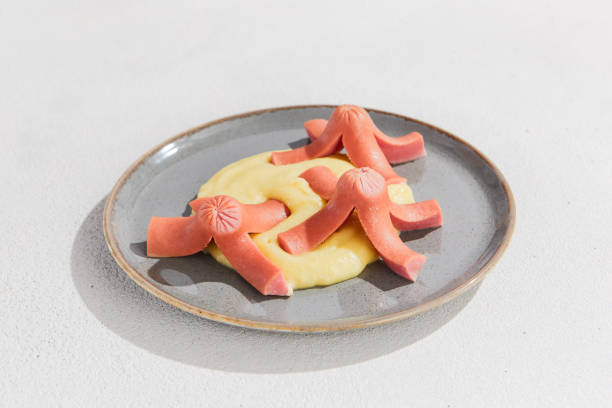 istock Creative Food Presentation: Mashed Potatoes with Octopus-Shaped Sausages 2155972057