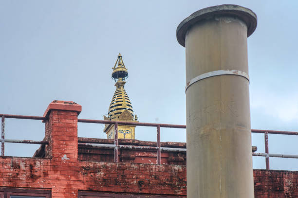 08 29 2008 Ashokan pillar at Maya Devi Temple birthplace of Gautama Buddha,Lumbini, a UNESCO world heritage site Nepal.Asia.