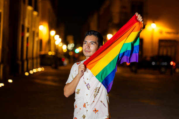 istock Proud Non Binary person with LGBTQ+ Symbols 2155976146