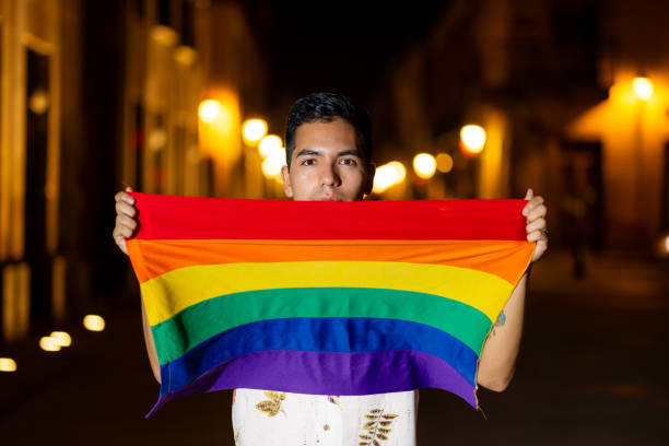 istock Proud Non Binary person with LGBTQ+ Symbols 2155976166