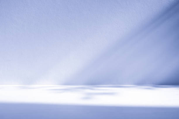istock Wall interior background, studio, and backdrops show products. with shadow from window color white and blue light. background for text insertion and presentation of product 2155981004