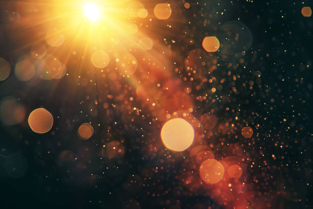 istock Abstract Natural Sun flare on the black 2155981133