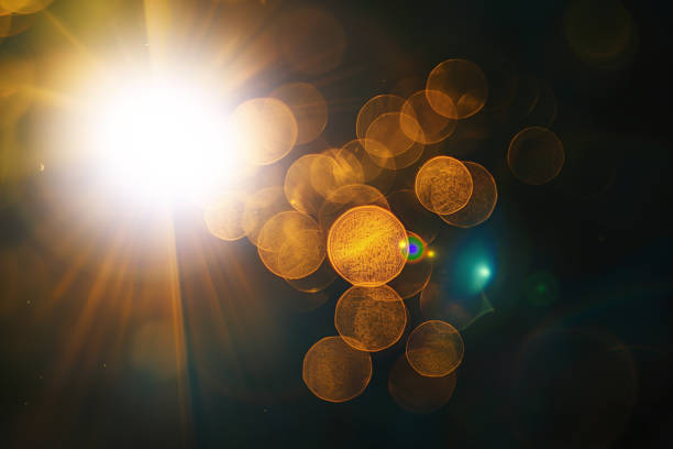 istock Abstract Natural Sun flare or Far star on the black background 2155981240