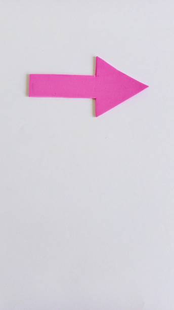 istock pink arrow sign, direction, on white background 2155982046