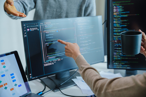 Asian And Indian Developer Team Discussion Feedback Analysis Coding ...