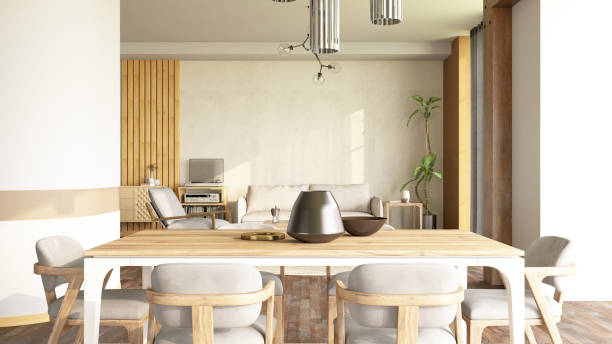 istock Cozy Dining Room and Living Room Interior 2155982529