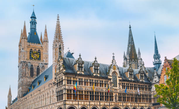 Ypres, Belgium Cloth Hall and Belfry tower.