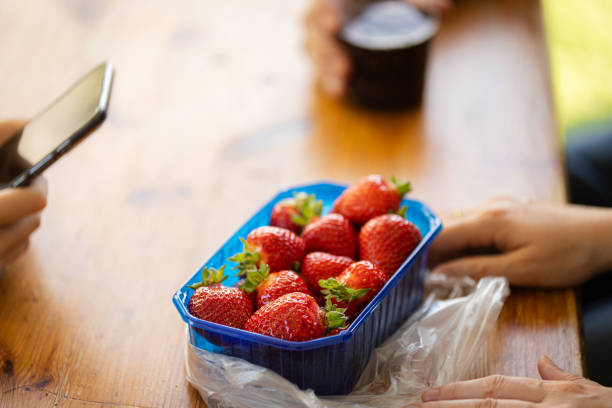 Fresh strawberries from village market.