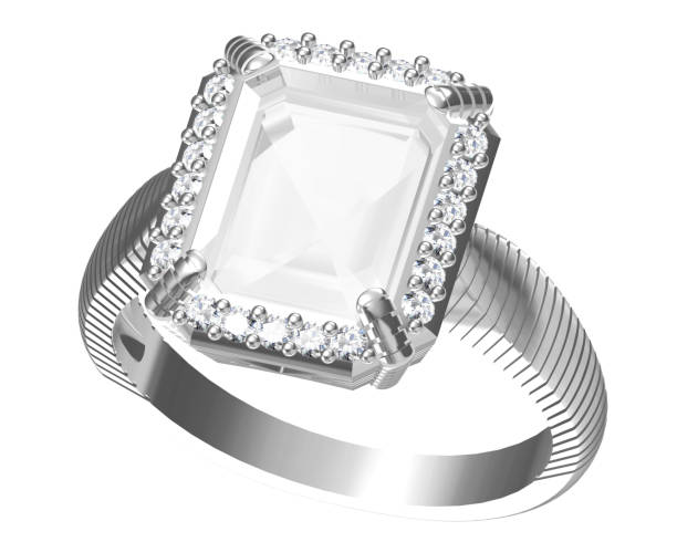 istock Diamonds ring on white gold body shape the most luxurious.3D rendering 2155988886