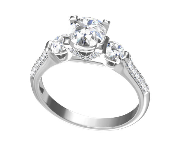 istock Diamonds ring on white gold body shape the most luxurious.3D rendering 2155988929