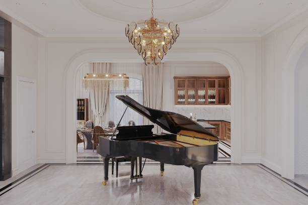 istock grand piano in the modern in the living hallway, creating refresh vibe 2155993088