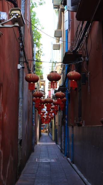 istock Red Chinese lantern in the alley 2155994334