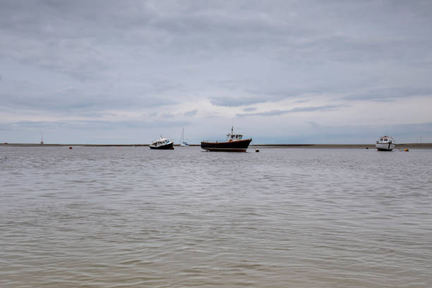 Mudflats and Thames Estuary at low tide at Two Tree Island, Essex