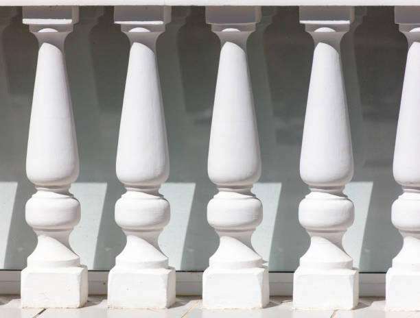 istock White concrete columns on the fence 2155996359