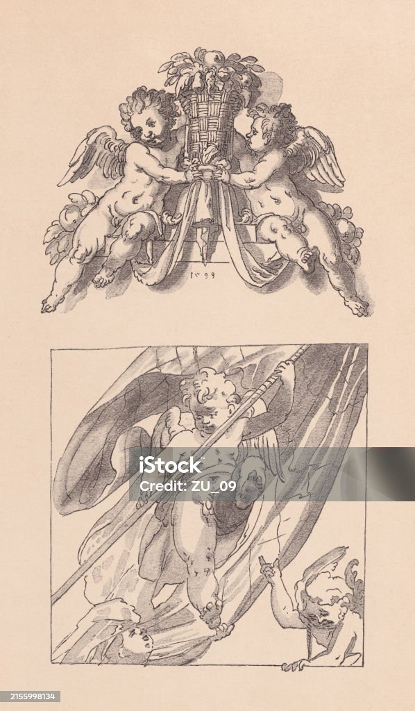 Two Geniuses Two Groups Of Geniuses Halftone Print Published In 1891 Stock ...