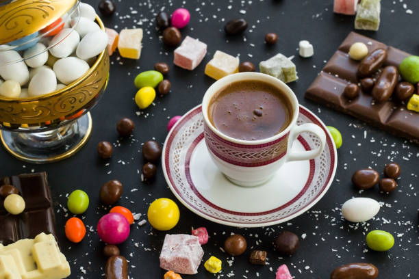 istock Traditional Turkish Hard Almond Candies with Coffee 2155999936