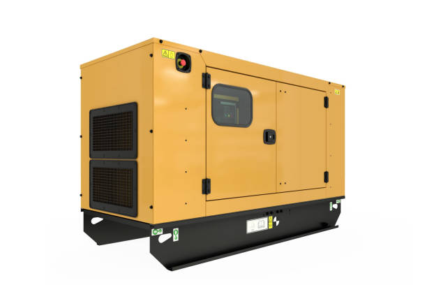 istock Diesel generator for emergency power supply on white background 2156005088