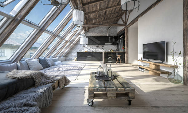 istock Retro Style  living room 2156009440