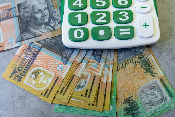 istock AUD Australian money with calculator, saving concept 2156013432