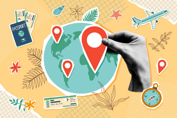 travel баннер - туристическое направление stock illustrations