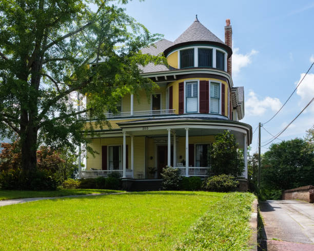 Houses in Little Rock, Arkansas, USA on a sunny day.