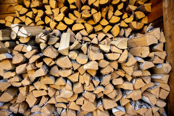 istock Background or backdrop made of chopped birch firewood 2156024226