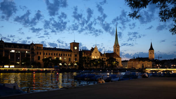 istock Harbourside view of an old European town 2156026192