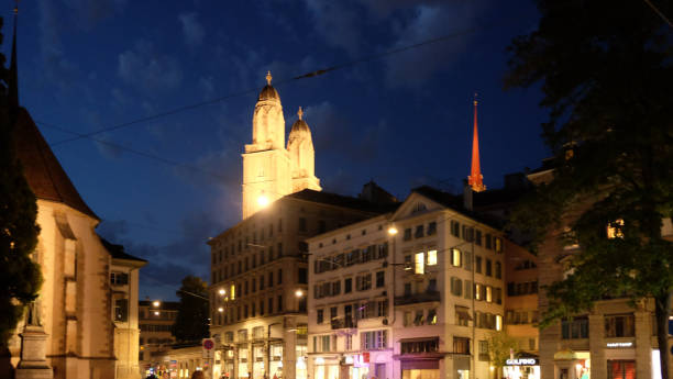istock A night view of buildings and a tower 2156026231