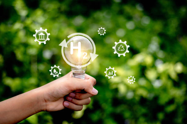 istock H2 Future climate-friendly energy solutions green industry and alternative energy To achieve net zero greenhouse gas emissions, clean hydrogen energy concept. 2156027260