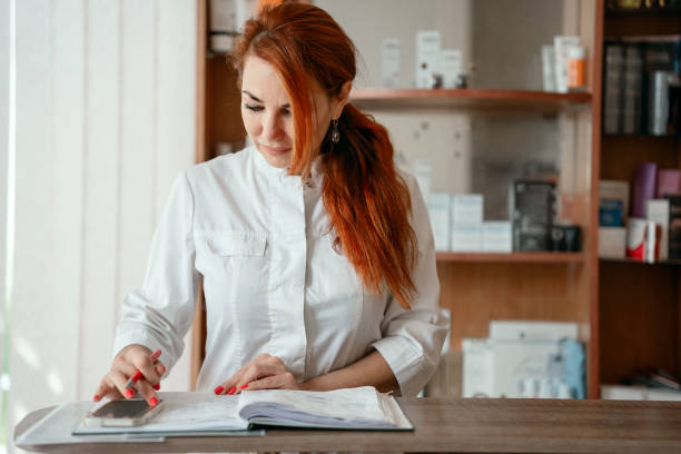 Female owner of a beauty salon working stock photo
