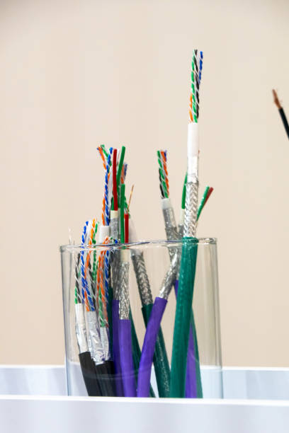 istock Set of electrical cables and copper wires in insulation. 2156030259