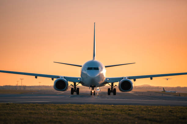 istock Traffic at airport at golden sunset 2156031273