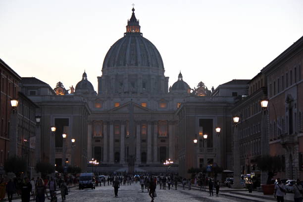 Rome, Italy - September 13 2022: Vatican City and Saint Peter's Basilica and Square