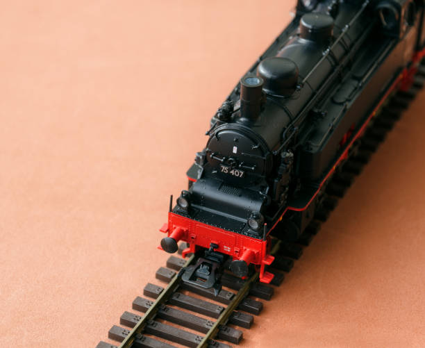 istock Toy locomotive and railroad with selective focus effect. 2156034122
