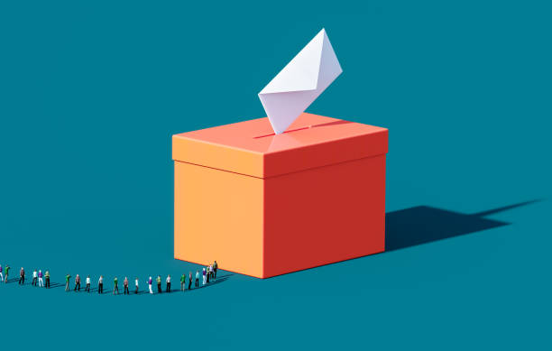istock People Waiting In A Line Before An Orange Colored Ballot Box On Blue Background 2156034294
